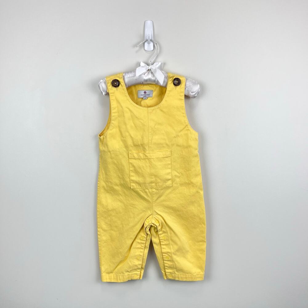 Nantucket Kids Tad Longall Overalls Butter Yellow 6-9 Months